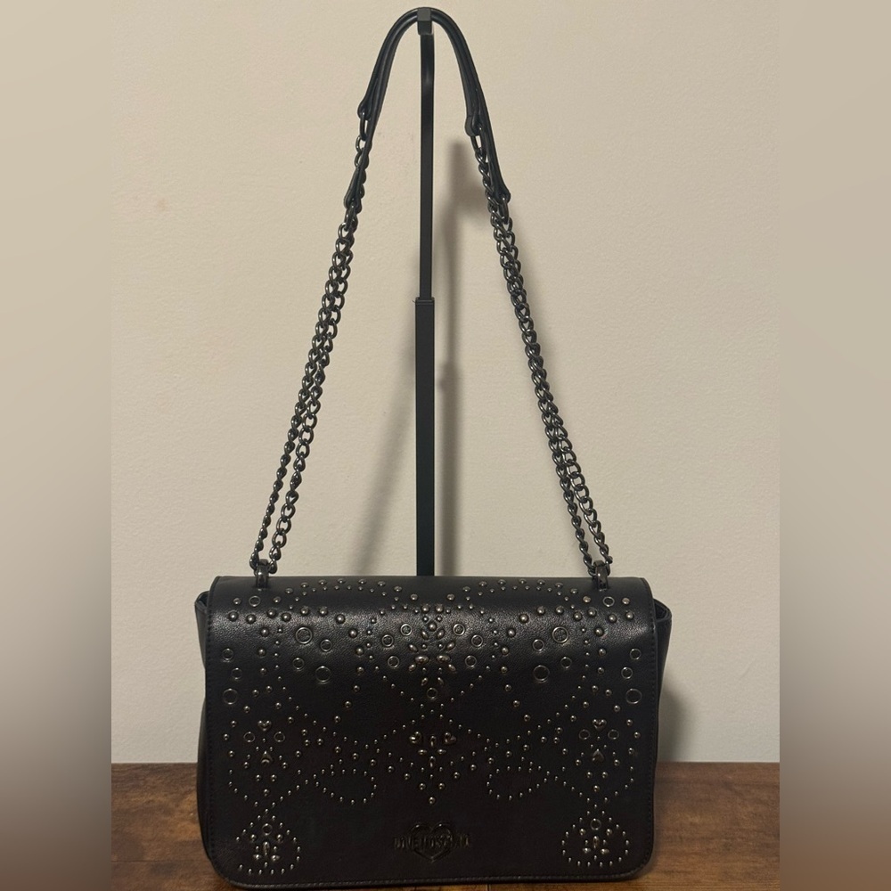 Love Moschino Studded Black Shoulder Bag Great Conditions with Duffle bag